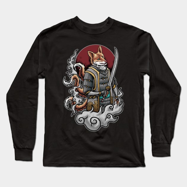 Fox the Samurai Long Sleeve T-Shirt by haqrifkii